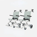 Aluminum Alloy Elderly Wheelchair With Pedal Portable Folding