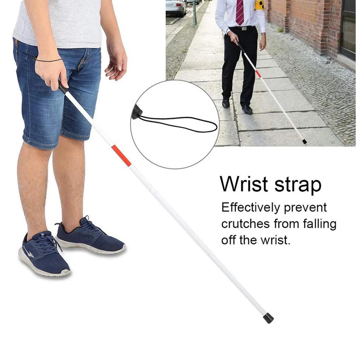 Folding Blind Cane Walking Stick Mobility & Daily