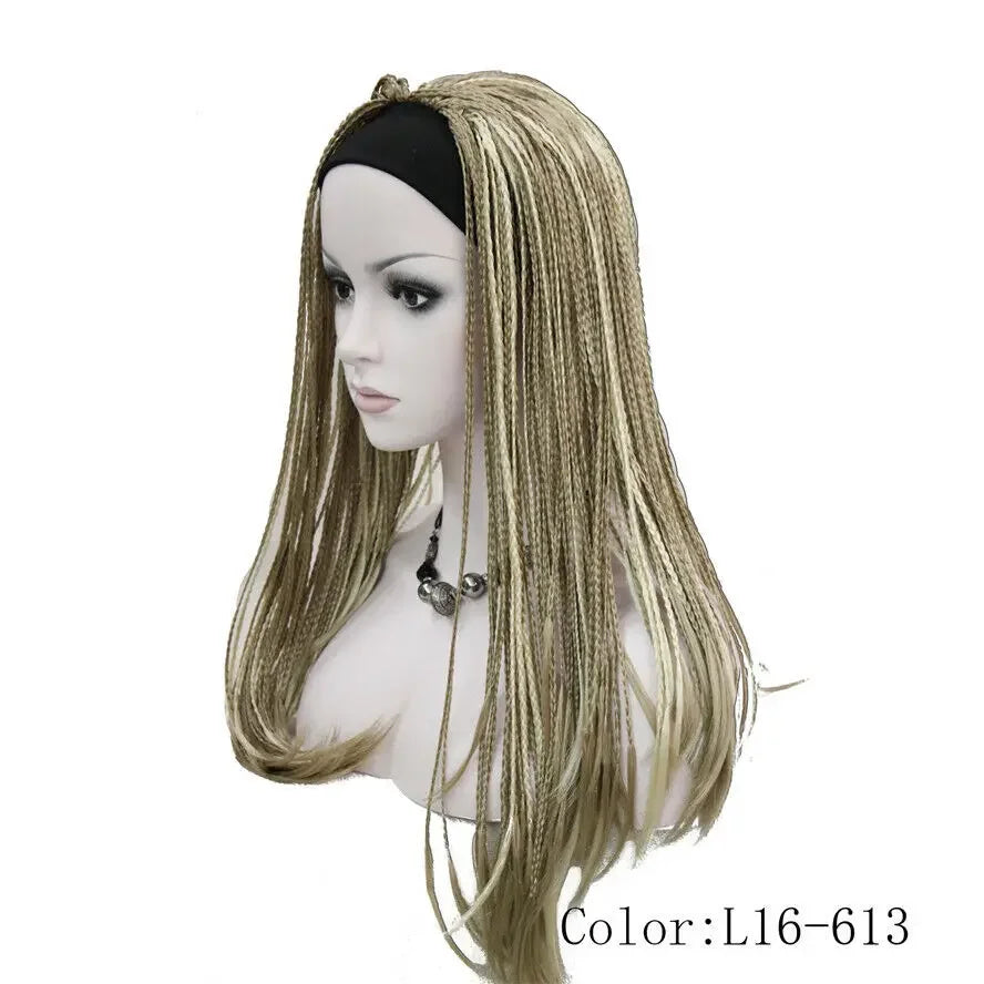 8-Color Long Straight Headband Braided Wig for Women