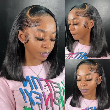 Straight Lace Frontal Bob Wig Pre Plucked