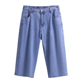 Women Hip Summer Loose Denim Capris High