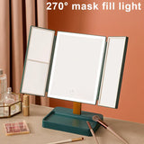 Led Light Vanity Mirror Magnifying Cosmetic Folding