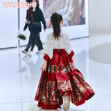 New Summer Chinese Hanfu Dress For Girls Traditional