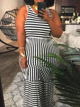 Lw Striped Bodycon Cami Dress Summer Sleeveless Dress