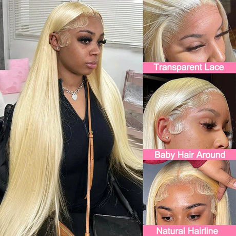 Hd Transparent Blonde Straight X Lace Frontal Wig