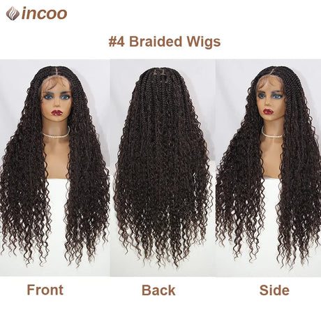 Long Boho Braided Full Lace Front Wigs Blonde