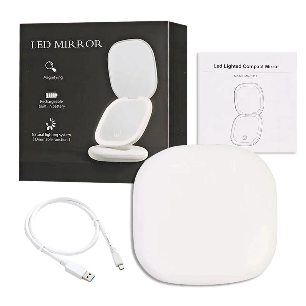 Mini Compact Led Makeup Mirror With Light X