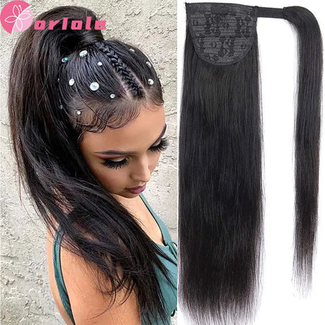 Clip In Ponytail Hair Extension Water Wave Human