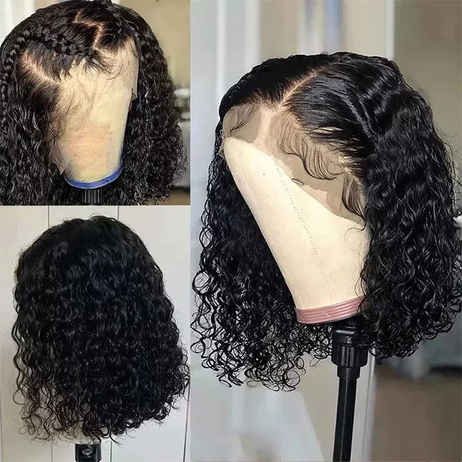 Deep Wave Lace Front Bob Wig Density