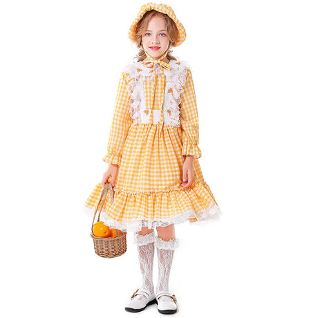 Kids Maid Dress Cosplay Kid Girl Fancy Pastoral