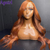 Copper Brown 13X6 Lace Front Body Wave Human