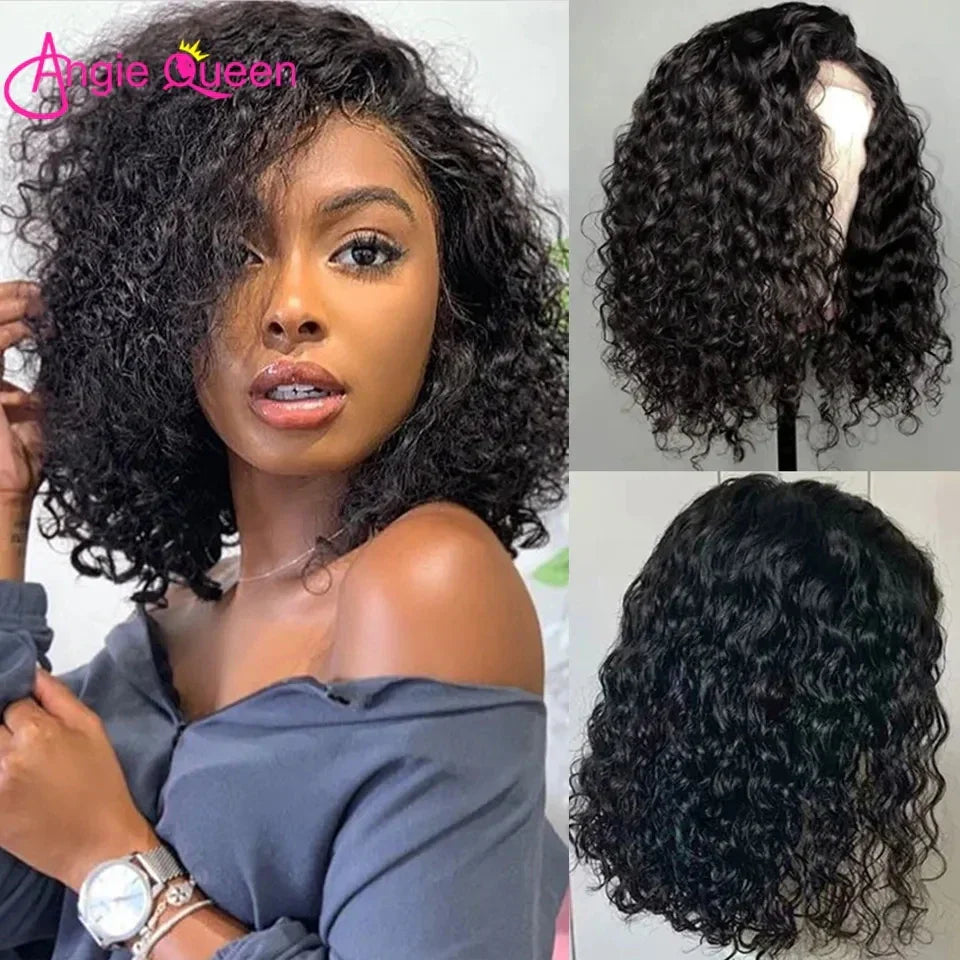 Peruvian Water Wave Human Hair Bob Wigs For