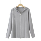 Autumn Clothes Women Cardigan Plus Two-Way Zipper Casual