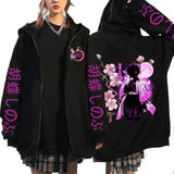 Men Women Anime Zip Hoodie Demon Slayer Graphic