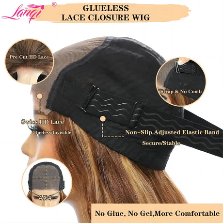 Highlight Glueless Wig Human Hair Ready To Wear