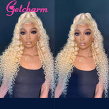 Blonde Deep Wave Frontal Wig 13X4 13X6 Transparent