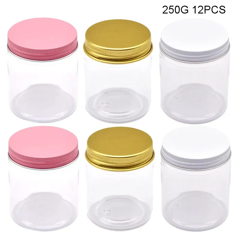 Plastic Jar With Lids Clear Cosmetic Refillable Bottles