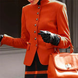 Vonda Women Blazer Autumn Fashion Solid Color