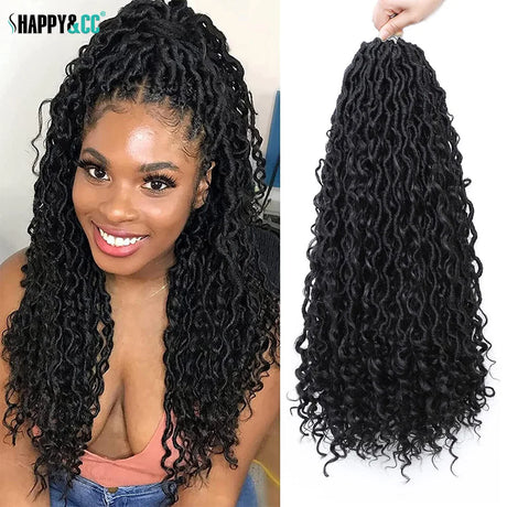 Goddess Locs Crochet Hair Curly Ends Synthetic Faux