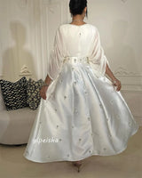 Prom Dress Saudi Arabia Satin Draped Applique Pleat