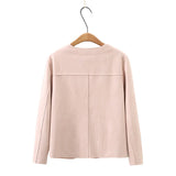 Womens Stylish Suede Jacket Autumn Casual Clothing Fashion