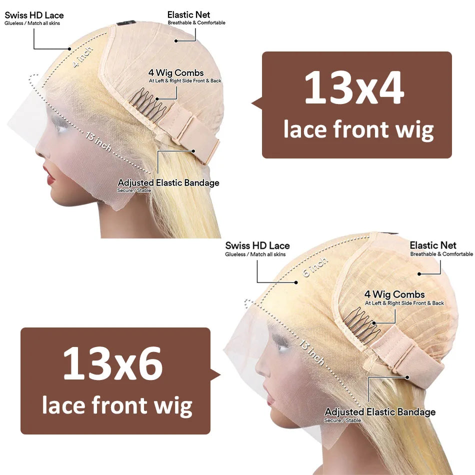 Wiggogo Blonde Lace Front Wig Glueless Hd Lace