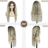 Synthetic Womens Wig Long Curly Hair Ash Blonde