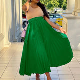 Casual Elegant Solid Color Waistband High Waist Skirt