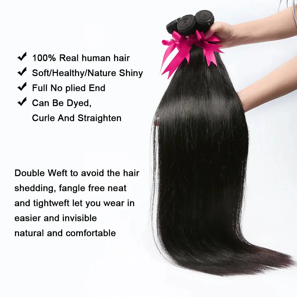 Wigirl Bone Straight Human Hair Weave Bundle Brazilian