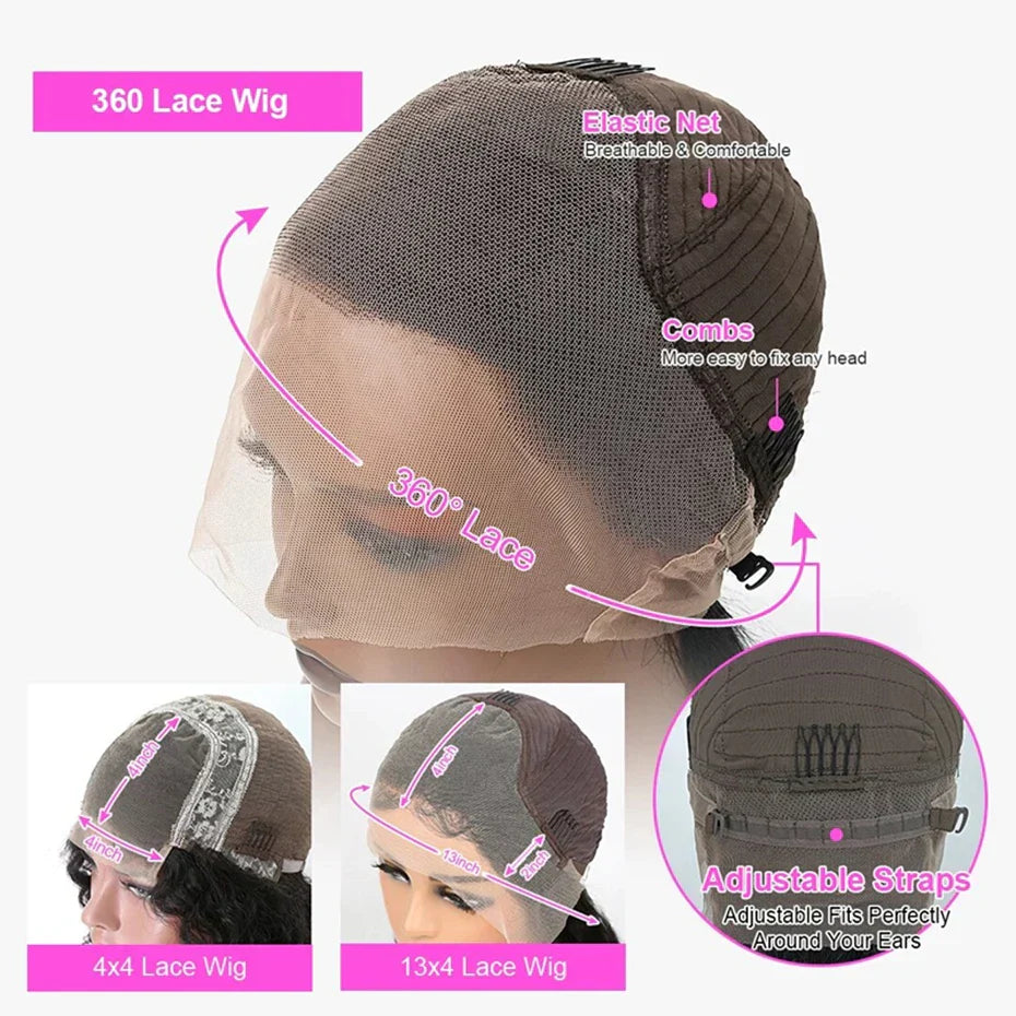 Lace Frontal Wig Brazilian Bone Straight Transparent