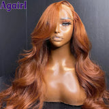 Copper Brown 13X6 Lace Front Body Wave Human