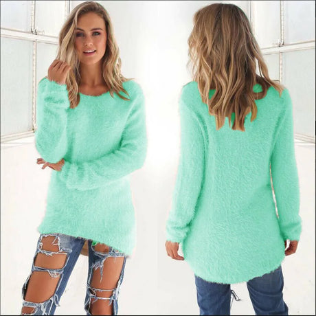 Women' Winter Fleece Fluffy Sweater Jumper Ladies Warm