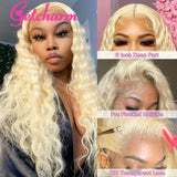 Blonde Deep Wave Frontal Wig 13X4 13X6 Transparent