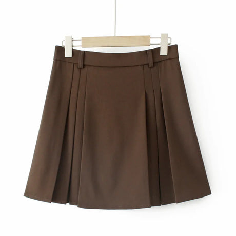 Autumn Clothes Women Pleated Skirt Plus Elastic Waist