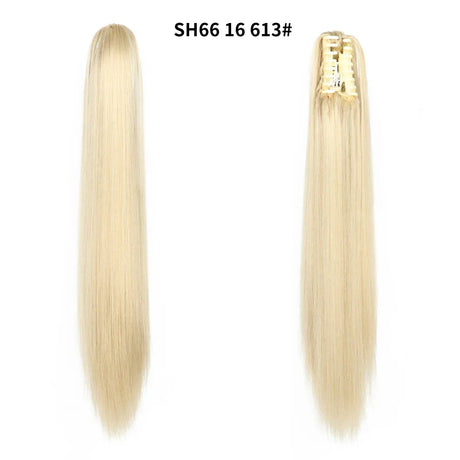 Synthetic Long Wavy Claw Clip On Ponytail Drawstring