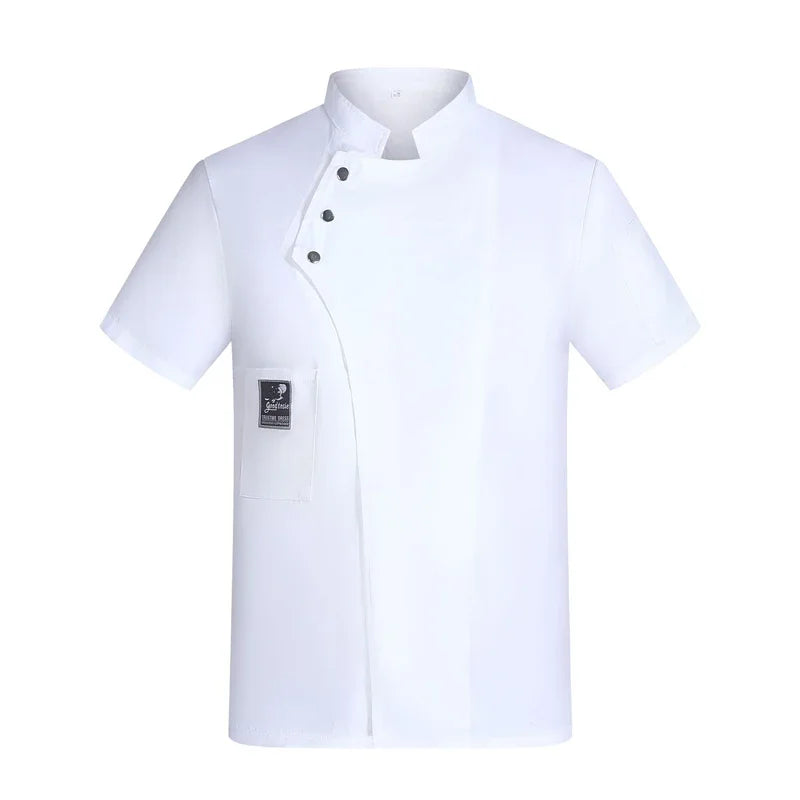 Men' Chef Jacket Short Sleeve Kitchen Clothes White