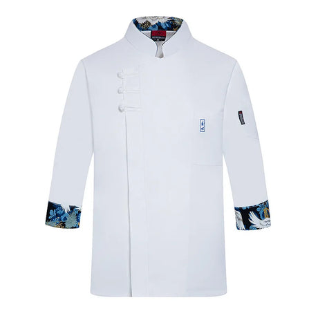 Short Sleeve Chef Uniform Men Women Stretchy Linen