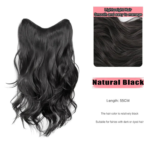 As-Part Synthetic Clip In Hair Extension Long Thick