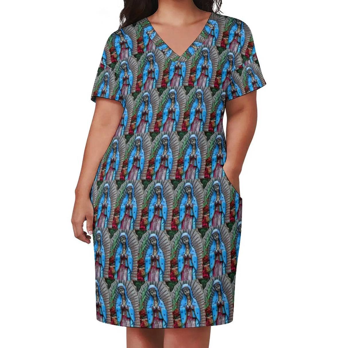 Virgin Mary Catholic Dress Short Sleeve Our Lady