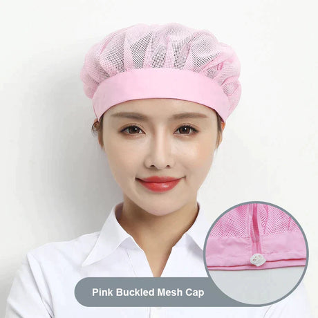 Black Adjustable Food Service Net Hat Kitchen Work