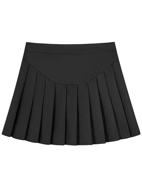 Gibsie Women High Waist Pleated Skirt Kawaii Casual