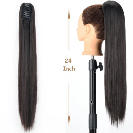 Synthetic Claw Clip On Ponytail Hair Extensions Long