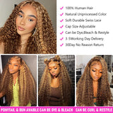 Highlight Honey Brown Curly Lace Front Human Hair