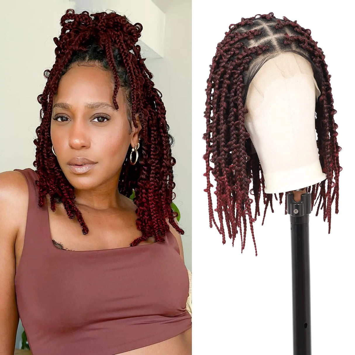 Short Knotless Box Braided Wigs For