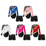 Kids Girls Gymnastics Leotards Bronzing Long Sleeve Leotards