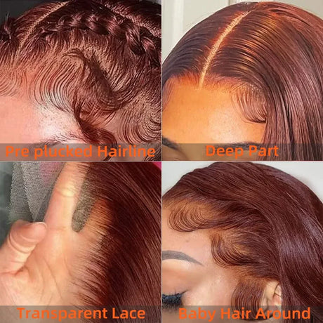 Reddish Brown Body Wave Lace Frontal Human