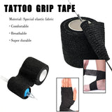 Black Tattoo Grip Bandage Cover Wraps Tapes