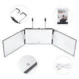 360° LED Trifold Self Haircut Mirror, Adjustable & Rechargeable