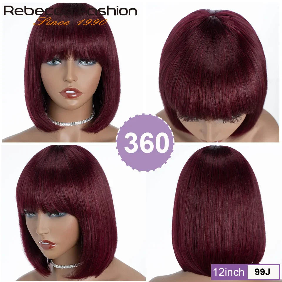 Colored Short D Straight Brazilian Human Hair