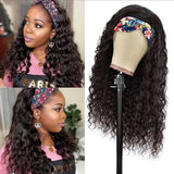 Deep Wave Headband Scarf Wig For Women Brazilian